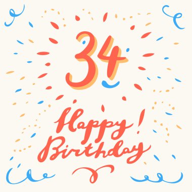 34 mutlu doğum günü kartı.