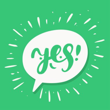 Evet sözcüğü! speechbubbles içinde