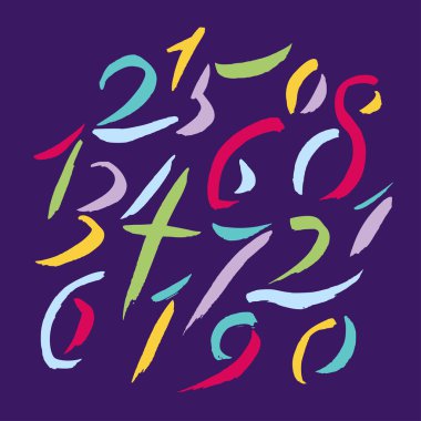 Renkler numaraları. El yazısı.