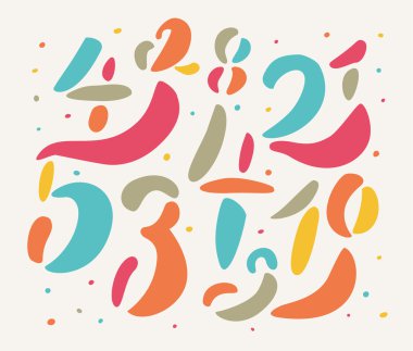 Renkler numaraları. El yazısı.