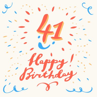 41th mutlu doğum günü kartı.