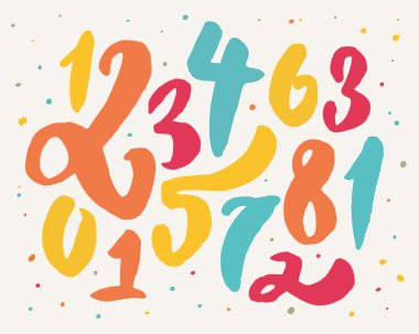 Renkler numaraları. El yazısı.