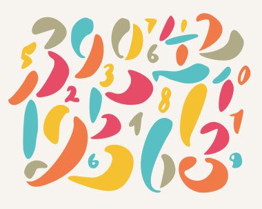 Renkler numaraları. El yazısı.