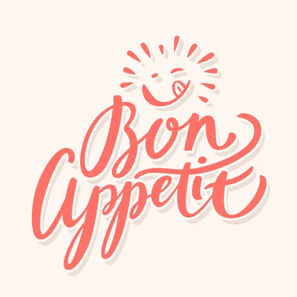 Bon appetit. Hand lettering. — Stock Vector