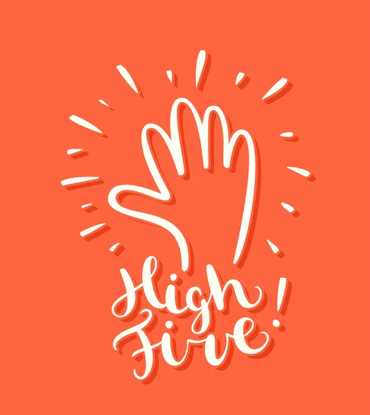 High five! Greeting card. — Stock Vector