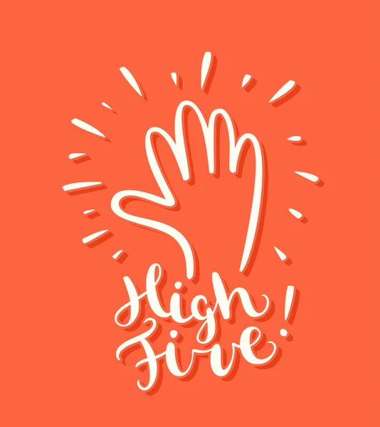 High Five! Grußkarte. — Stockvektor