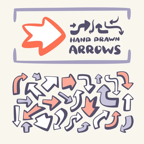 Hand drawn arrows set. — Stock Vector