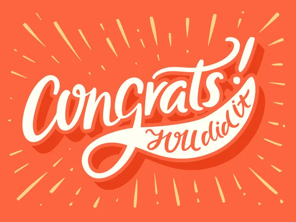 Congrats! Gefeliciteerd kaart. — Stockvector