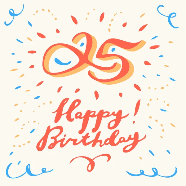 25 Feliz Cumpleaños Tarjeta . — Vector de stock