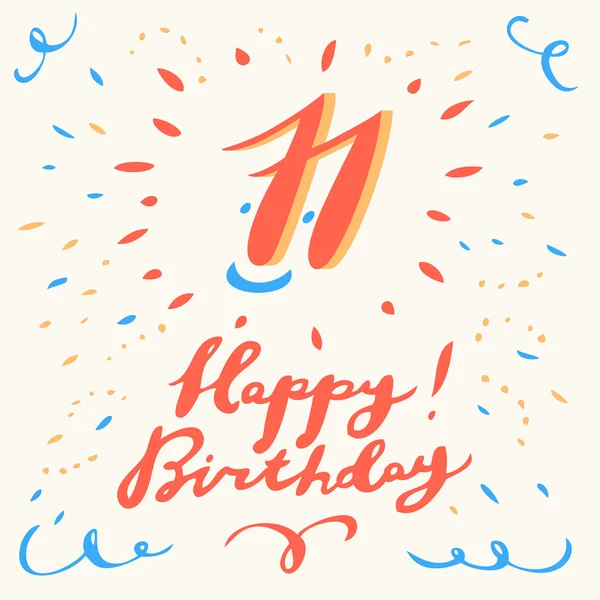 11: e födelsedagen-kort. — Stock vektor