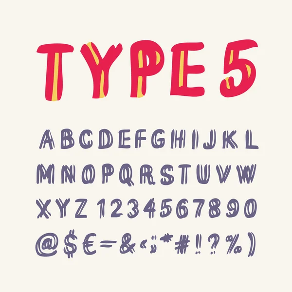 Handgezeichnetes Alphabet. — Stockvektor