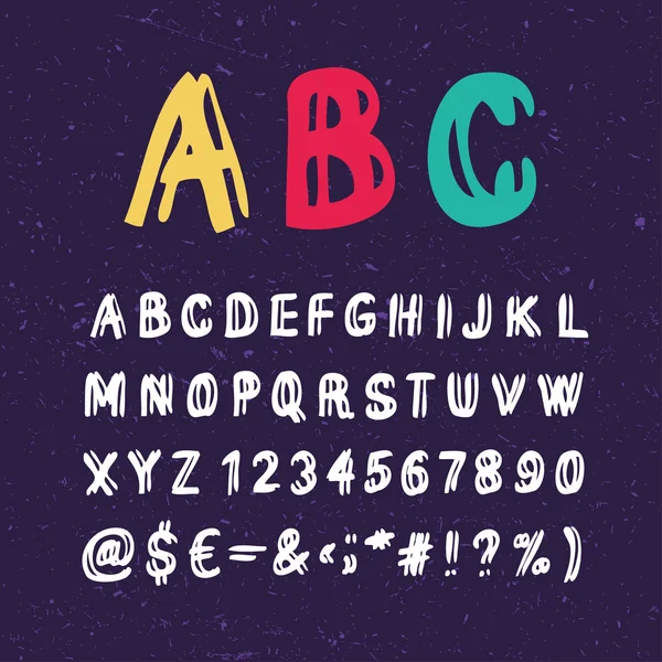 Handgezeichnetes Alphabet. — Stockvektor