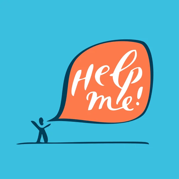 Help me! Hand drawn illustration — Stock Vector