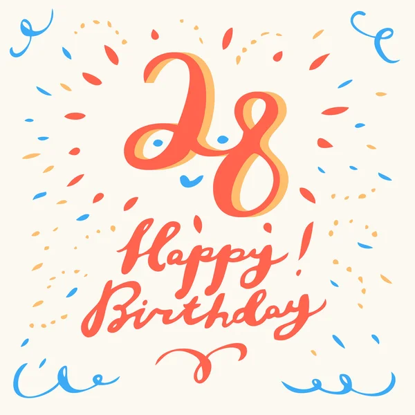 28a tarjeta de feliz cumpleaños . — Vector de stock