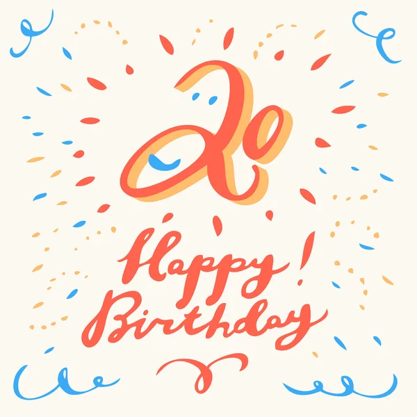 20e happy Birthday card. — Stockvector