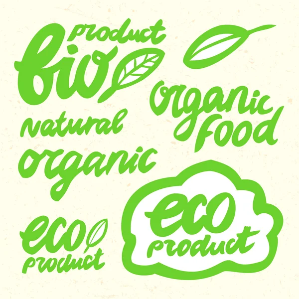 Etiquettes bio, bio, éco et naturelles — Image vectorielle