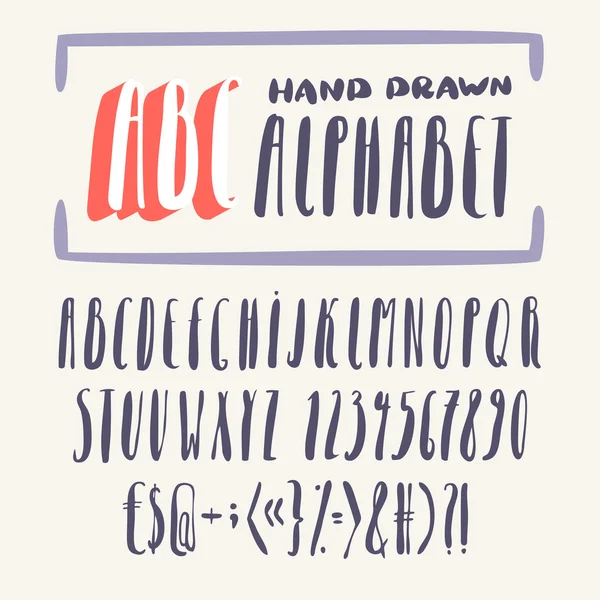 Handgezeichnetes Alphabet. — Stockvektor