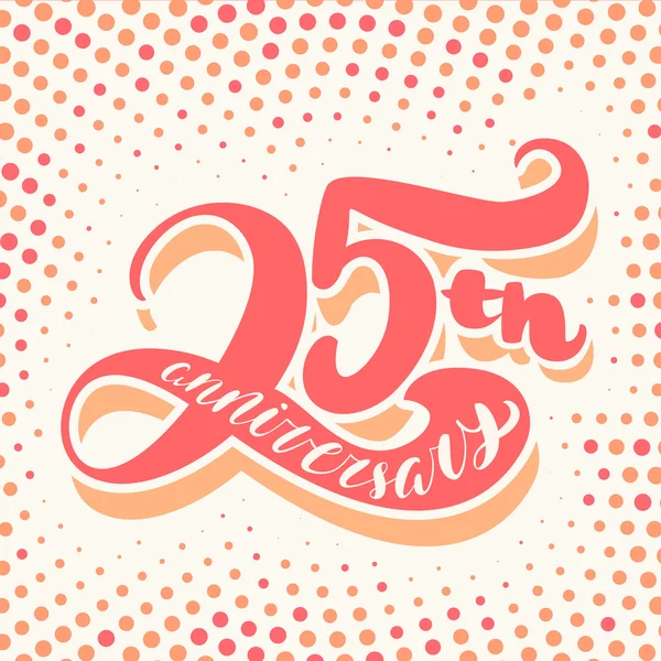 25th anniversary card — Stock Vector