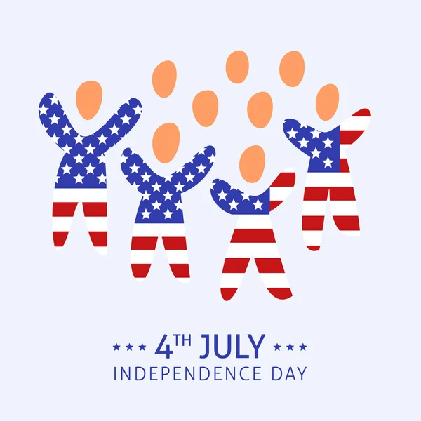 4th of July. Mensen vieren. — Stockvector