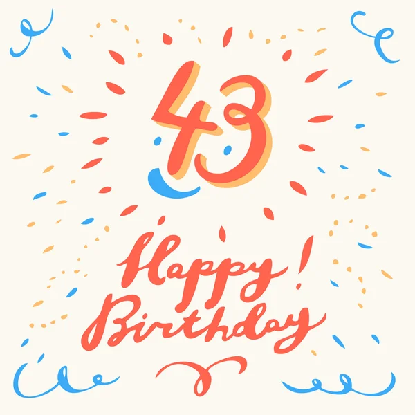 43th radost k narozeninám. — Stockový vektor