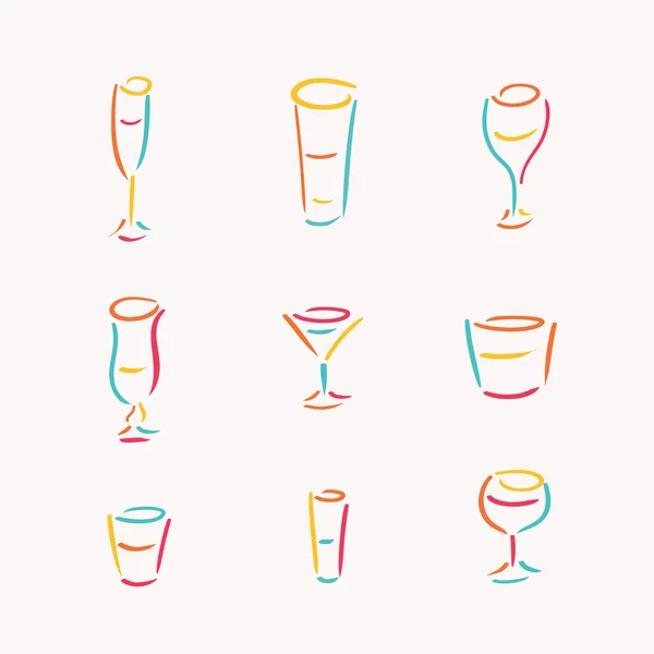 Cocktails icon set. — Stock Vector