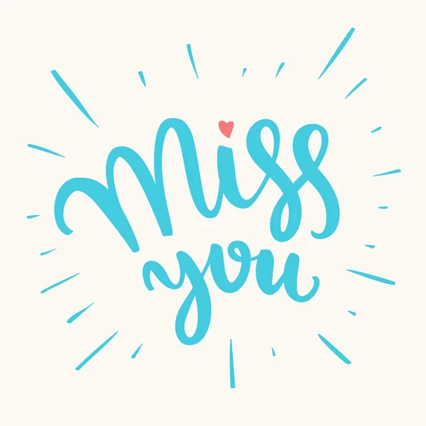 Miss you text — Stock Vector
