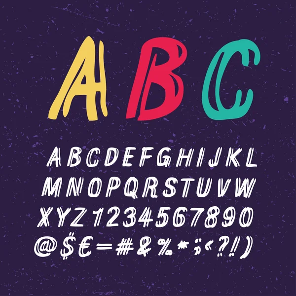 Handgezeichnetes Alphabet. — Stockvektor