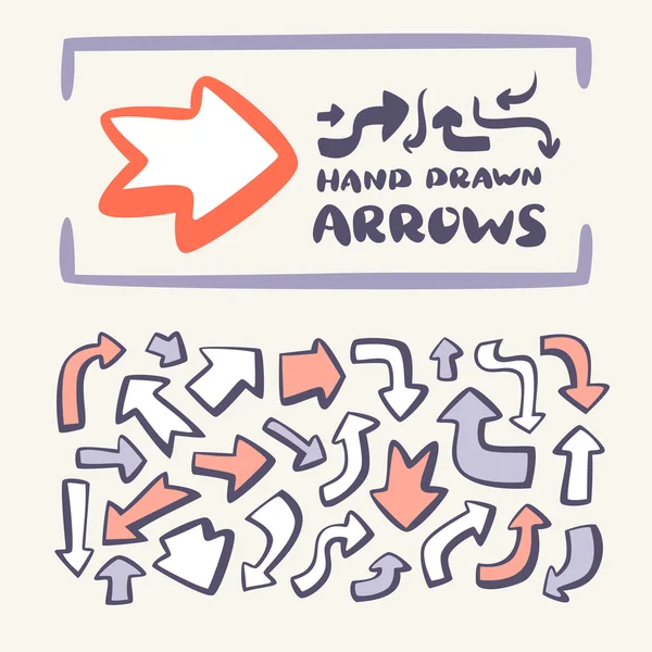 Hand drawn arrows set. — Stock Vector