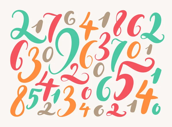 Colors Numbers. Handwriting. — Stock Vector