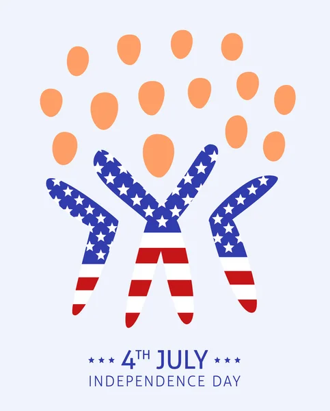 4th of July. Mensen vieren. — Stockvector