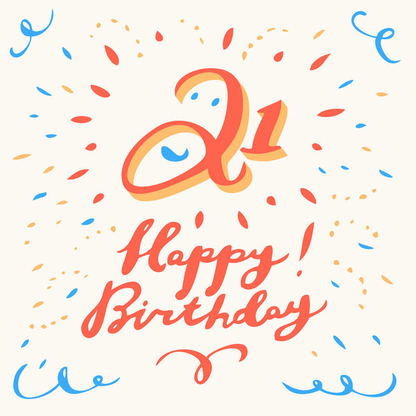 21th Happy Birthday card.
