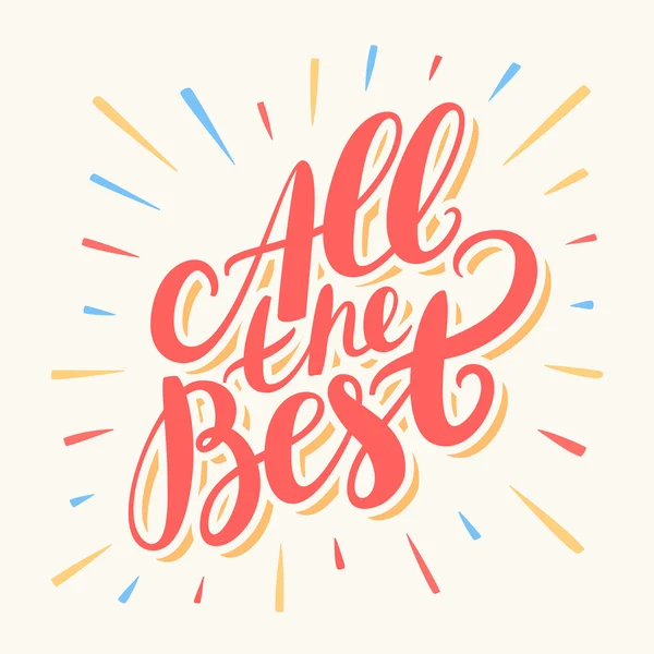 All the best. Hand lettering. — Stock Vector