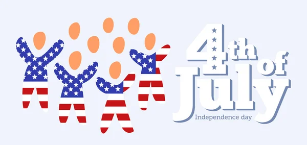 4th of July. Mensen vieren. — Stockvector