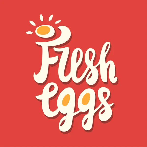 Signo de huevos frescos . — Vector de stock