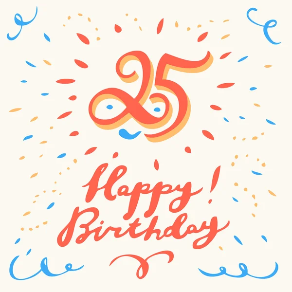 25: e födelsedagen-kort. — Stock vektor