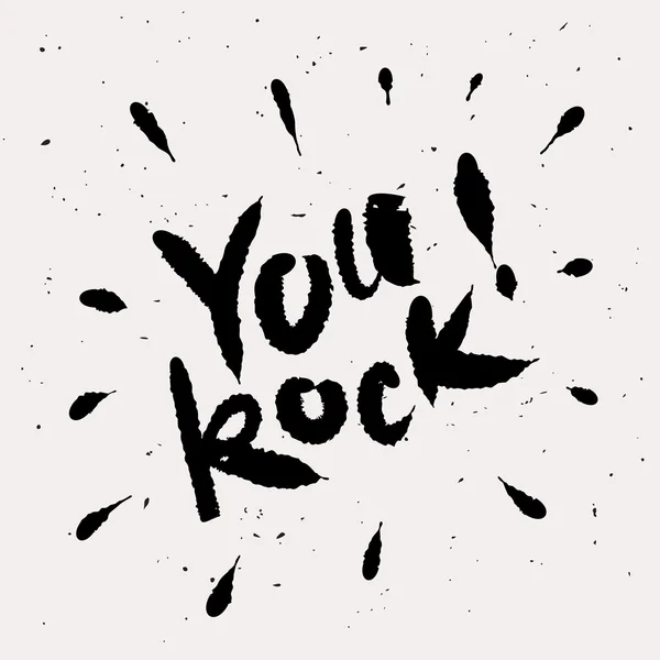 You rock! Hand lettering. — Stock Vector