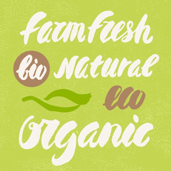 Orgânico, natural, bio, eco e fazenda fresca —  Vetores de Stock