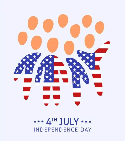 4th of July. Mensen vieren. — Stockvector