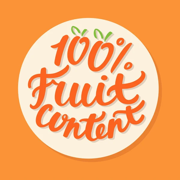 100% Fruit Content. — Stock Vector
