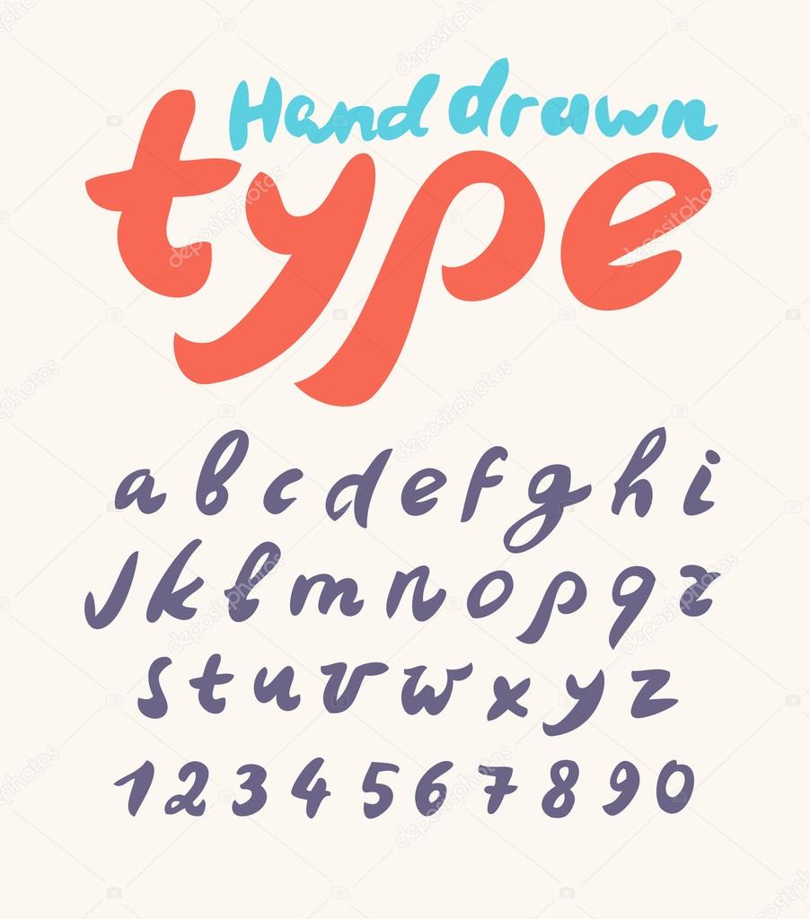 Hand drawn alphabet.