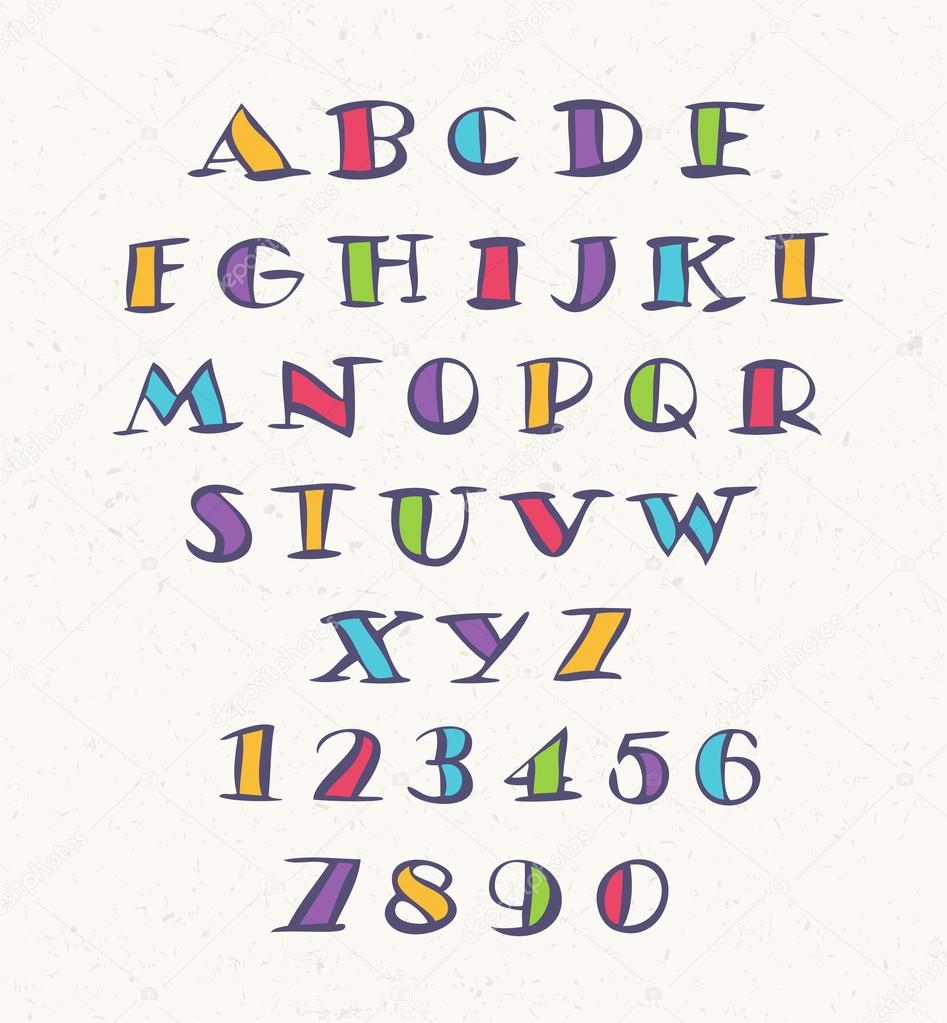 Hand drawn alphabet.