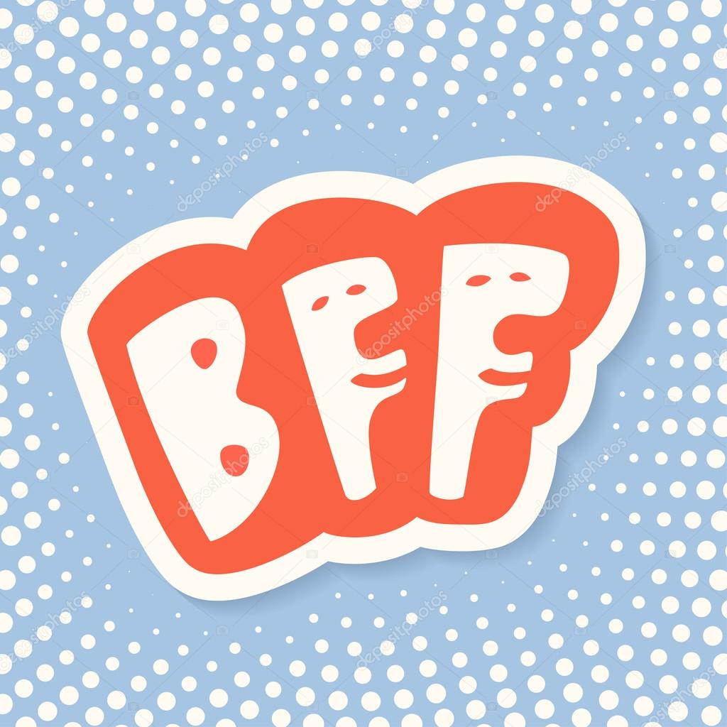 BFF. Best Friends Forever. Greeting card.