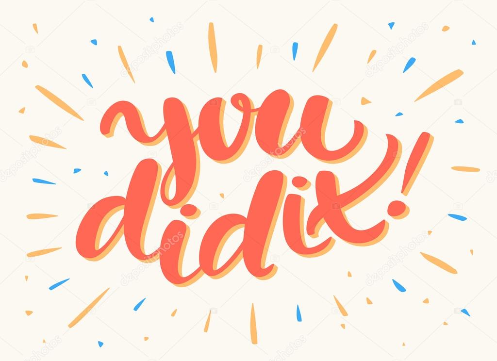 You did it congratulations card stock vector image by alexgorka