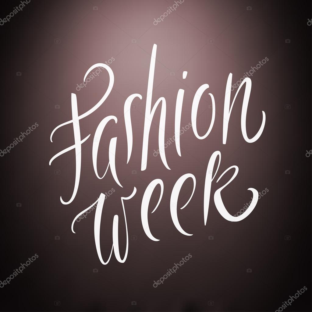 Fashion week text vector illustration