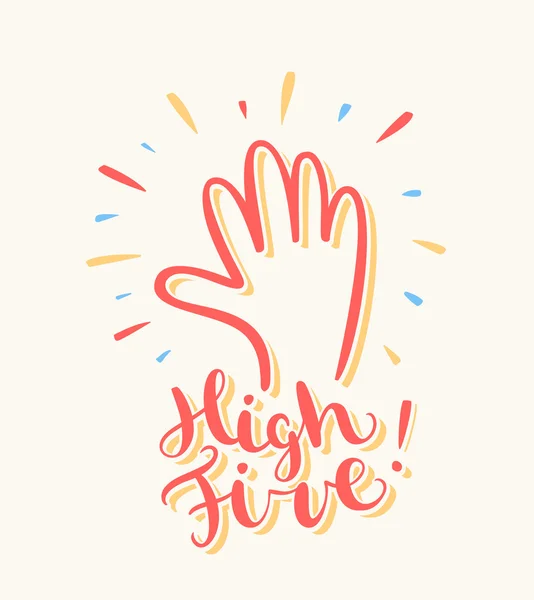 High five. Greeting card. — Stock Vector