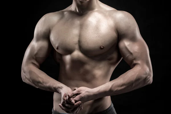 Close-up of man model torso posing showing perfect body — Stock Photo, Image