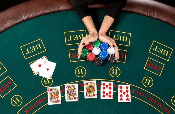 Juego de póker. Patatas fritas — Foto de Stock