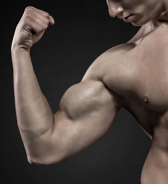 Imagen del hombre muy musculoso posando con el torso desnudo —  Fotos de Stock