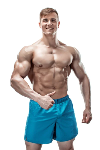 Imagem do homem muscular posando em estúdio — Fotografia de Stock