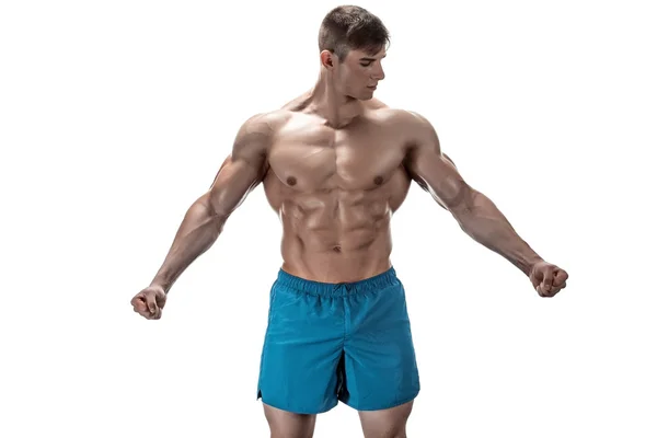 Image of muscle man posing in studio — Stock Photo, Image